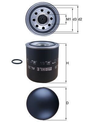 Filtr osuszacza powietrza (separatora oleju/wilgoci) (TRUCK) Mahle Original AL23 cena, od 60,96 USD